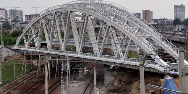 Reconstruction of the overpass for 3 km PK3 (oblique overpass) in Moscow. Railroad bridge